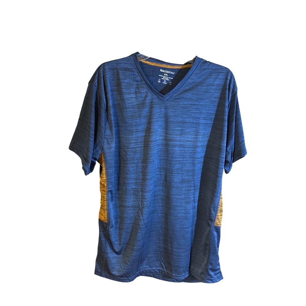 Real Essentials Mens 5-Pack V-Neck Active T-Shirts XXL Heathered Space Dye Multi - Picture 6 of 8
